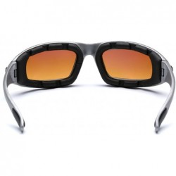 Goggle Padded Bikers Sport Sunglasses Offered in Variety of Colors - Silver - Hd High Definition Lens - CY12NTEH5BP $11.44