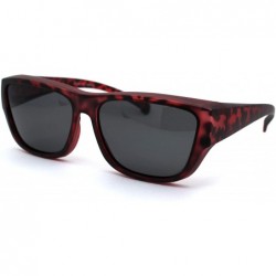 Rectangular Anti-reflective Polarized Lens Fit Over Rectangular Plastic Sunglasses - Red Tortoise Black - CP18ZTAZE8T $16.51