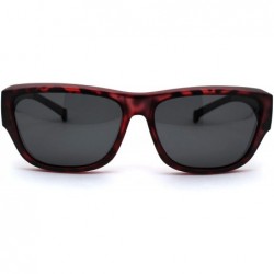 Rectangular Anti-reflective Polarized Lens Fit Over Rectangular Plastic Sunglasses - Red Tortoise Black - CP18ZTAZE8T $16.51