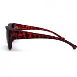 Rectangular Anti-reflective Polarized Lens Fit Over Rectangular Plastic Sunglasses - Red Tortoise Black - CP18ZTAZE8T $16.51