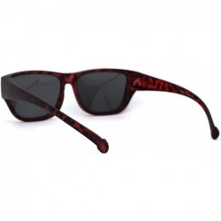 Rectangular Anti-reflective Polarized Lens Fit Over Rectangular Plastic Sunglasses - Red Tortoise Black - CP18ZTAZE8T $16.51