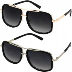 Square Flat Top Aviator Retro Celebrity Style Classic Square Frame Sunglasses - C318TQECIN6 $21.77