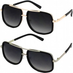 Square Flat Top Aviator Retro Celebrity Style Classic Square Frame Sunglasses - C318TQECIN6 $35.02