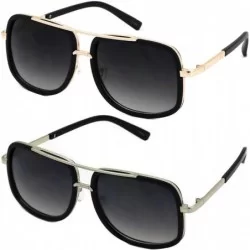 Square Flat Top Aviator Retro Celebrity Style Classic Square Frame Sunglasses - C318TQECIN6 $35.02