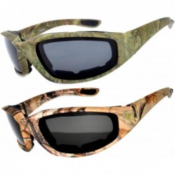 Sport Set of 2- 3 Pairs Motorcycle CAMO Padded Foam Sport Glasses Colored Lens - Camo1_camo3_smoke-polarized - CT183YDGUCO $3...