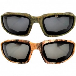 Sport Set of 2- 3 Pairs Motorcycle CAMO Padded Foam Sport Glasses Colored Lens - Camo1_camo3_smoke-polarized - CT183YDGUCO $2...