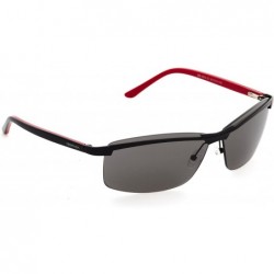Rimless Wrap Sunglasses for Men--Made In ITALY Metal Frame UV 400 Protection Eye wear DS 1513 - Black - C2189NA04Q8 $43.26