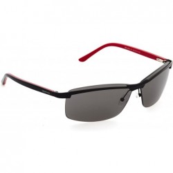 Rimless Wrap Sunglasses for Men--Made In ITALY Metal Frame UV 400 Protection Eye wear DS 1513 - Black - C2189NA04Q8 $18.96