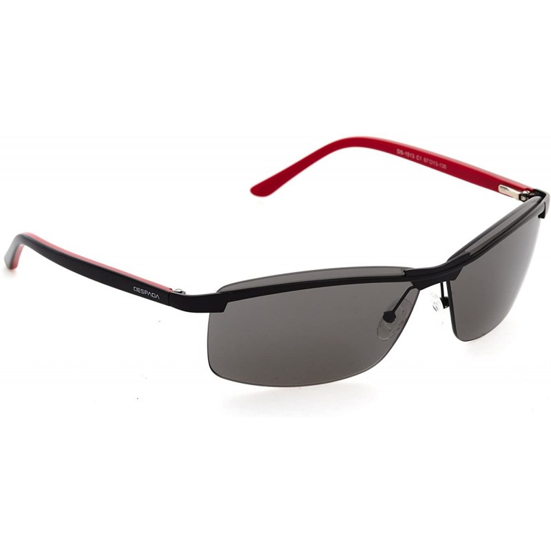 Rimless Wrap Sunglasses for Men--Made In ITALY Metal Frame UV 400 Protection Eye wear DS 1513 - Black - C2189NA04Q8 $18.96