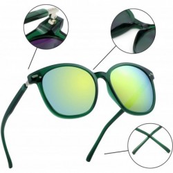 Oval Oversize Polarized Sunglasses-UV400 Protection-Retro for Men/Women - Laus Unique_c2_mirror Green - CN18W3EKRKL $21.88