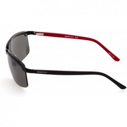 Rimless Wrap Sunglasses for Men--Made In ITALY Metal Frame UV 400 Protection Eye wear DS 1513 - Black - C2189NA04Q8 $18.96
