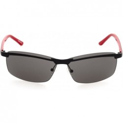 Rimless Wrap Sunglasses for Men--Made In ITALY Metal Frame UV 400 Protection Eye wear DS 1513 - Black - C2189NA04Q8 $18.96