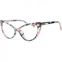 Oversized Womens Oversized Fashion Cat Eye Eyeglasses Frame Large Reading Glasses - Floral - C812NTZX1H7 $22.19