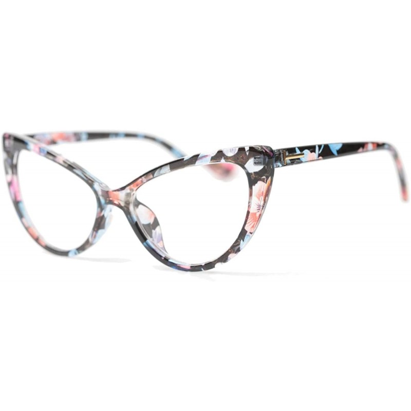 Oversized Womens Oversized Fashion Cat Eye Eyeglasses Frame Large Reading Glasses - Floral - C812NTZX1H7 $9.12