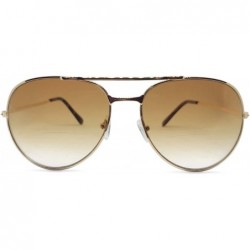 Aviator Fort Lauderdale Retro Aviator Bifocal Sunglasses Set - Gold - CO18UIXMIWM $20.73
