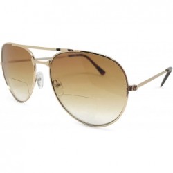 Aviator Fort Lauderdale Retro Aviator Bifocal Sunglasses Set - Gold - CO18UIXMIWM $20.73