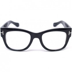 Oversized Oversized Square Thick Horn Rimmed Clear Lens Eye Glasses Frame Non-prescription - Black - CZ185N8KGNG $15.54