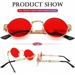 Oversized Round Steampunk Sunglasses John Lennon Hippie Glasses Metal Frame 100% UV Blocking Lens - CJ18ZXZD87S $25.01