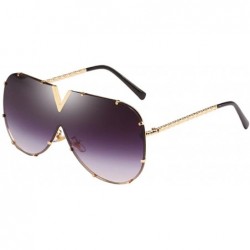 Sport Fashion Metal Sunglasses for Men and Women for Driving Traveling Beach - Golden&gray - CQ18DM53DYZ $29.92