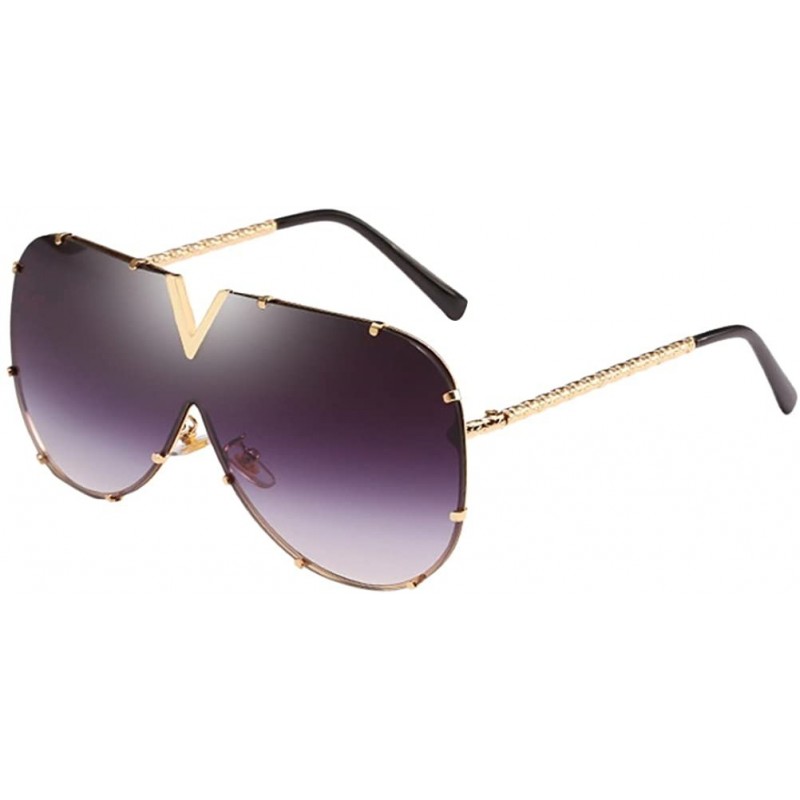 Sport Fashion Metal Sunglasses for Men and Women for Driving Traveling Beach - Golden&gray - CQ18DM53DYZ $14.77