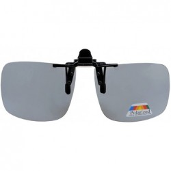 Square Large Polarized Flip up Sunglasses Clip on - Gray New - CM126NIYK7N $17.40