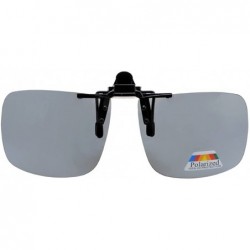 Square Large Polarized Flip up Sunglasses Clip on - Gray New - CM126NIYK7N $11.20