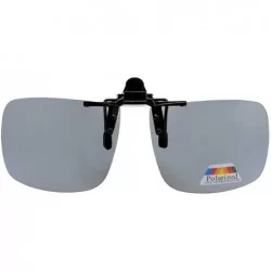 Square Large Polarized Flip up Sunglasses Clip on - Gray New - CM126NIYK7N $17.40