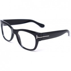 Oversized Oversized Square Thick Horn Rimmed Clear Lens Eye Glasses Frame Non-prescription - Black - CZ185N8KGNG $15.54