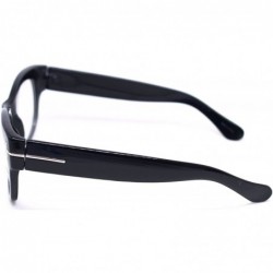 Oversized Oversized Square Thick Horn Rimmed Clear Lens Eye Glasses Frame Non-prescription - Black - CZ185N8KGNG $15.54