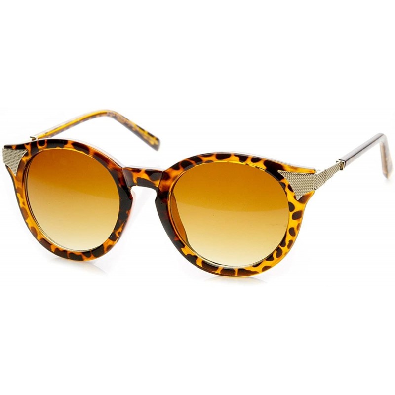 Cat Eye Womens Fashion P3 Circle Round Cat Eye Sunglasses (Tortoise) - CQ11J49XIJZ $10.48
