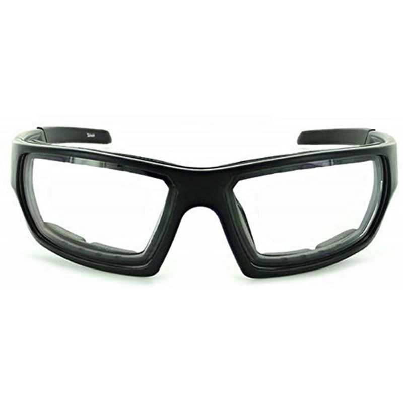 Sport Mountain Shades Ergonomic Wrap Wind Sport Sunglasses - Roscoe Matte Black w/Clear - CY18ND3YEQ6 $28.11