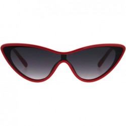 Cat Eye Womens Shield Futuristic Cat Eye Funky Plastic Sunglasses - Red Smoke - CS180GCXOLK $21.76