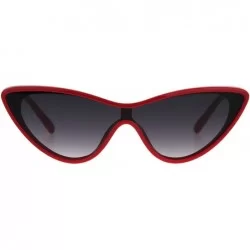 Cat Eye Womens Shield Futuristic Cat Eye Funky Plastic Sunglasses - Red Smoke - CS180GCXOLK $9.94