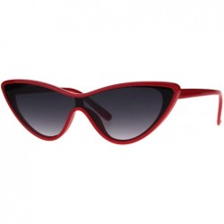 Cat Eye Womens Shield Futuristic Cat Eye Funky Plastic Sunglasses - Red Smoke - CS180GCXOLK $9.94