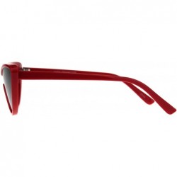 Cat Eye Womens Shield Futuristic Cat Eye Funky Plastic Sunglasses - Red Smoke - CS180GCXOLK $9.94