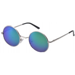 Rimless Men Polarized Round Sunglasses Vintage Retro Glasses Women Driving Eyewear - Silver Green - CO17YSN60MR $19.59