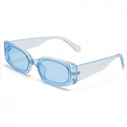 Cat Eye Cat Eye Sunglasses Women Fashion Rectangle Sun Glasses Vintage Candy Color Eyewear Shades - Blue - C31984YDWX8 $54.67