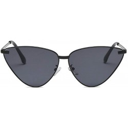 Cat Eye Cat Eye Sunglasses for Women Metal Frame Eyewear - C1 Black Gray - CC19804543O $10.47