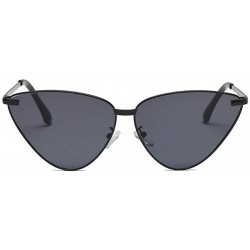 Cat Eye Cat Eye Sunglasses for Women Metal Frame Eyewear - C1 Black Gray - CC19804543O $10.47