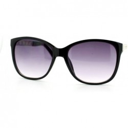 Square Womens Fashion Sunglasses Soft Square Frame Designer Chain Temple - Black White - CD11X91MF2F $22.92