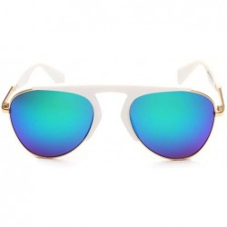 Oval womens Feel no glare fashion polarized sunglasses - White/Green - CR11A1851KL $31.21