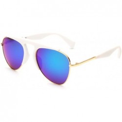 Oval womens Feel no glare fashion polarized sunglasses - White/Green - CR11A1851KL $17.96