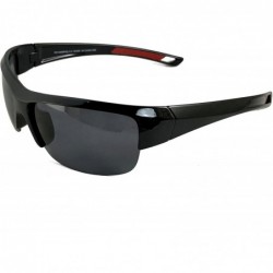 Semi-rimless Lightweight Polarized Sport Sunglasses - Great for driving - Black - C618EX0OHO0 $13.02