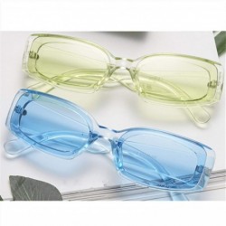 Cat Eye Cat Eye Sunglasses Women Fashion Rectangle Sun Glasses Vintage Candy Color Eyewear Shades - Blue - C31984YDWX8 $28.06