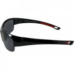 Semi-rimless Lightweight Polarized Sport Sunglasses - Great for driving - Black - C618EX0OHO0 $13.02