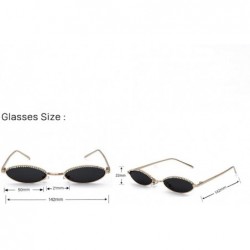 Oval Personality Crystal Fashion Men and Women Sunglasses Small Frame Oval Rhinestone Retro Sunglasses - 4 - CB190EY4NZ7 $29.62