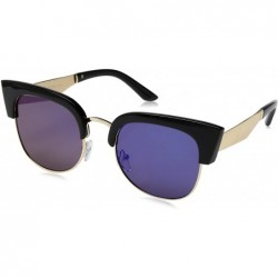 Rectangular womens Wings Rectangular Sunglasses - Black/Blue Mirror - C817YZ883O4 $24.93