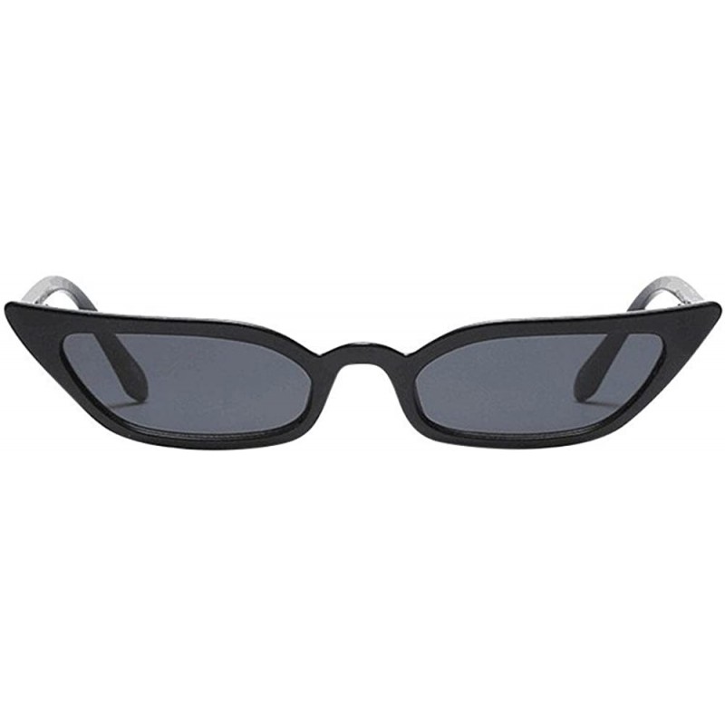 Oval Women Vintage Cat Eye Sunglasses Retro Small Frame UV400 Eyewear Fashion Ladies - Black - CS1945D55CT $8.77