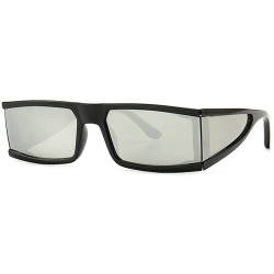 Goggle Sunglasses One piece glasses Fashion Ultralight - Black Silver - CL18YHGIZ0M $9.82