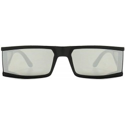 Goggle Sunglasses One piece glasses Fashion Ultralight - Black Silver - CL18YHGIZ0M $9.82